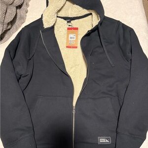 Eddie Bauer black fleece jacket.